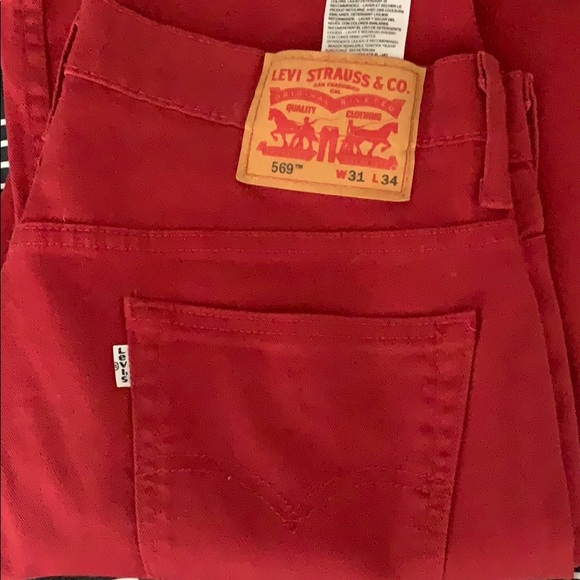 Levi Strauss & CO red jeans W31 L34 - Picture 1 of 6